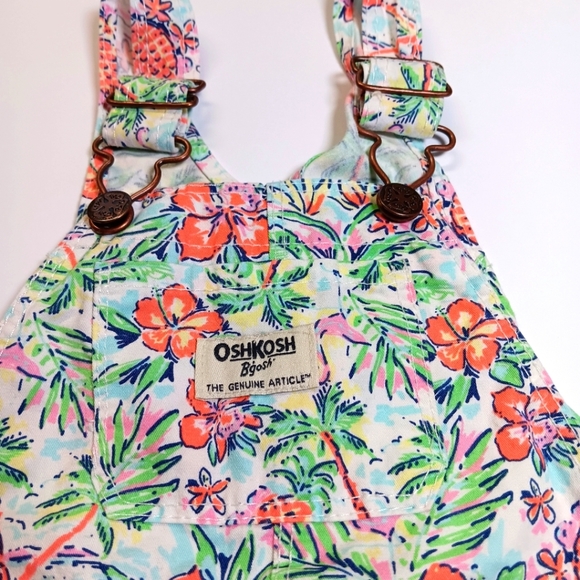Oshkosh B’Gosh Baby B Vintage Flower Bubble Romper Vestbak Floral 18 Months - Picture 2 of 6